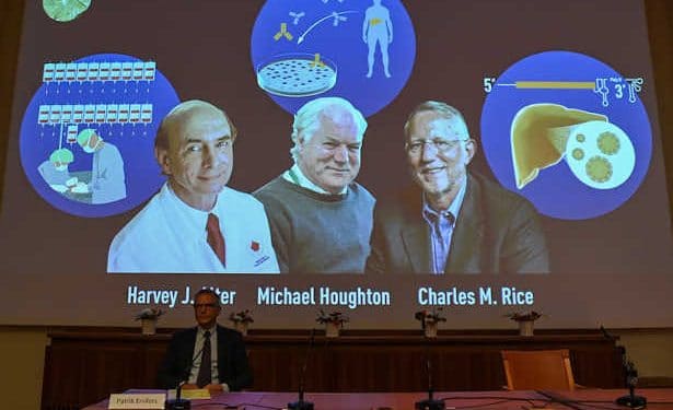 Le prix Nobel de médecine décerné au Britannique  MICHAEL HOUGHTON et aux  Américains  HARVEY ALTER et  CHARLES RICE