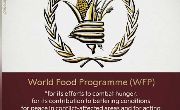 Le prix Nobel de la paix 2020 revient au Programme alimentaire mondial de l’ONU