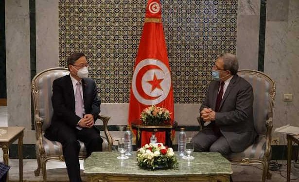 Tunisie  : Othman Jérandi, Ministre des Affaires étrangères, de la Migration et des Tunisiens à l’étranger, reçoit S.E.M. Zhang Jianguo, l&rsquo;Ambassadeur de la Chine  en Tunisie