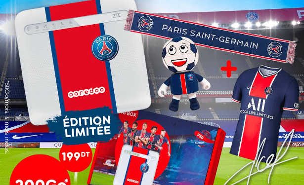 Tunisie :  Ooredoo lance une édition limitée de 4G Boxes aux couleurs de PSG