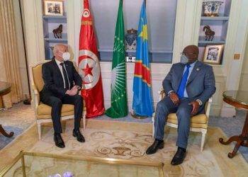 France : le président Kais Saied s&rsquo;entretient avec son homologue Congolais  et président en exercice de l’Union africaine, Félix Tshisekedi à paris