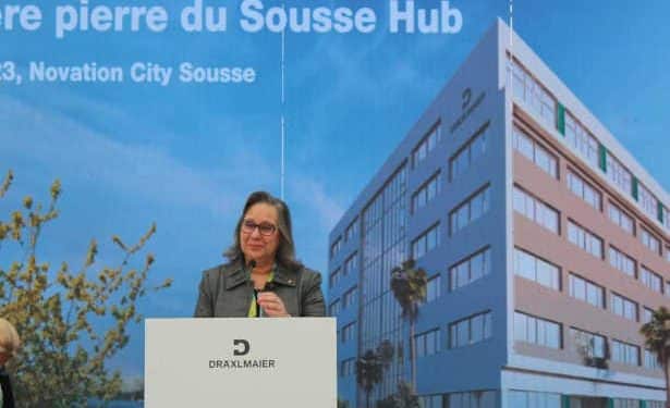 Tunisie : La ministre de l’Industrie pose la première pierre du « Sousse Hub », de l’équipementier automobile allemand, Draxlmaeir