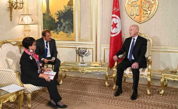 Tunisie : Le président de la République,  Kaïs Saïed reçoit la ministre indonésienne des Affaires étrangères
