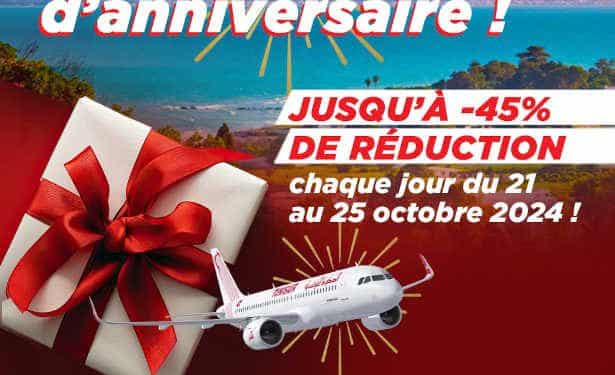 Tunisie : Tunisair célèbre son 76e anniversaire en proposant des offres promotionnelles à sa clientèle