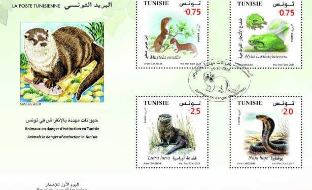 Tunisie : La poste Tunisienne émet une série de quatre timbres-poste dédiés aux animaux en danger d&rsquo;extinction en Tunisie