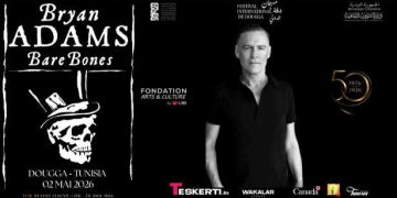 Tunisie : L’icône du rock canadien Bryan Adams débarque pour la première fois au Festival international de Dougga, le 2 mai