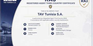 TAV Tunisie décroche la certification RA3 pour le fret à Enfidha