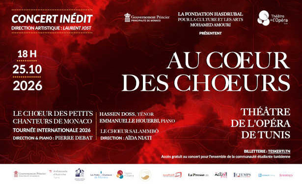 « Au cœur des chœurs » : la Tunisie et Monaco réunies pour une soirée musicale à Tunis