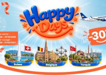 Nouvelair poursuit ses « Happy Days » : 30 % de réduction sur les vols vers la Suisse, la Belgique et la Turquie